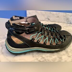 Jambu 7.5 All Terra Traction Slip On Gunmetal Leather Loafers Shoe Sandal Hiking